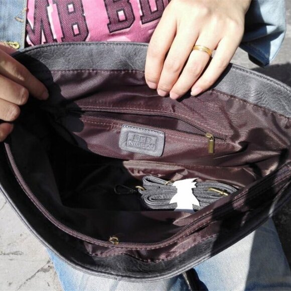 Women PU Leather Clutch Handbag Large Capacity Crossbody Messenger Bag - Picture 7 of 8